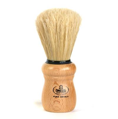 Omega Synthetic Fiber Shaving Brush- Beech Wood Handle