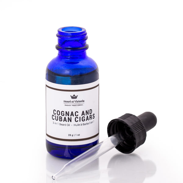 Henri et Victoria 3-in-1 Beard Oil- Cognac and Cuban Cigars
