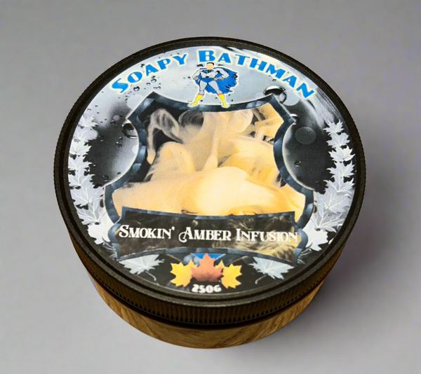 Soapy Bathman Shave Soap- Smokin' Amber Infusion