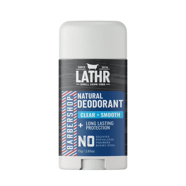 Lathr Natural Deodorant- Clear and Smooth- Barber Shop