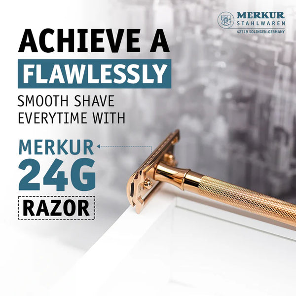 Merkur 3-Piece Ladies DE Safety Razor- Rose Gold 24G
