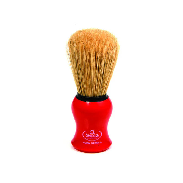 Omega Boar Bristle Shaving Brush- Red