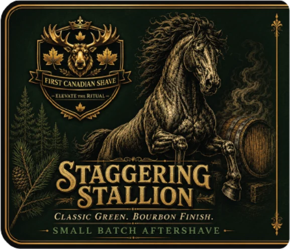 First Canadian Shave- Staggering Stallion Aftershave Splash