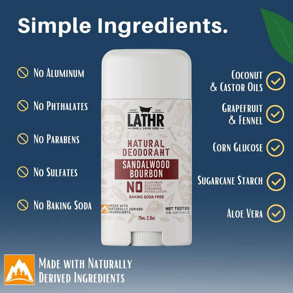 Lathr Natural Deodorant- Sandalwood Bourbon