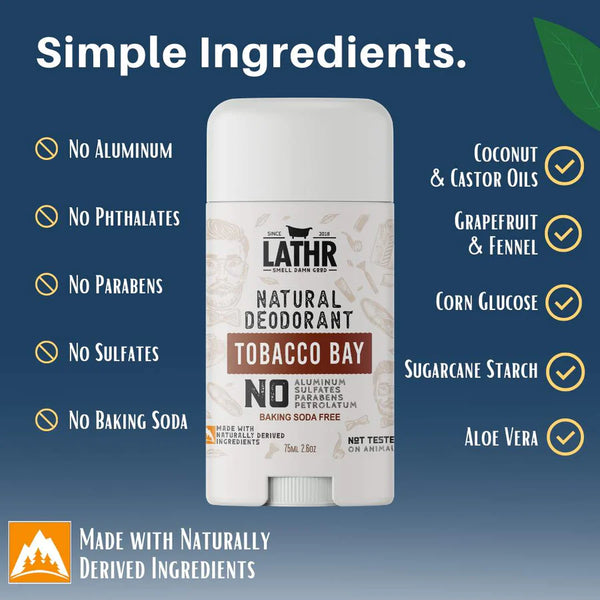 Lathr Natural Deodorant- Tobacco Bay