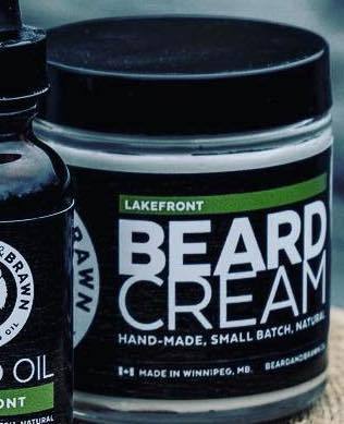 beard and brawn lakefront beard cream glass jar 