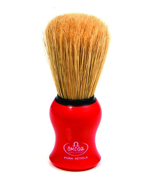 Omega Boar Bristle Shaving Brush- Red