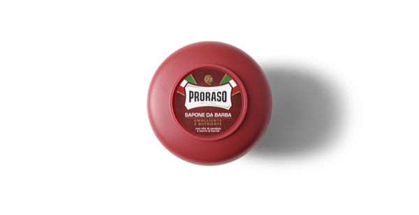 Proraso Red Shave Soap for Coarse Beard with Sandalwood and Shea Butter